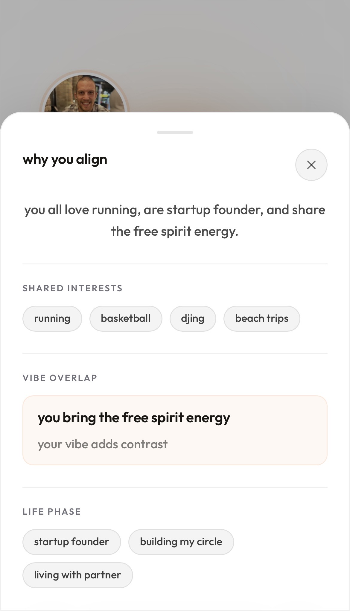 Why you align screen with shared interests and vibe overlap